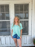 Pocketful of Green Striped Tee