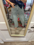 Light Wash Scalloped Jeans
