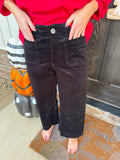 Black Corduroy Wide Legs