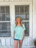 Pocketful of Green Striped Tee