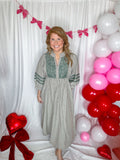 Sage Field Stripe Dress