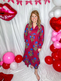 Burgundy Bloom Dress